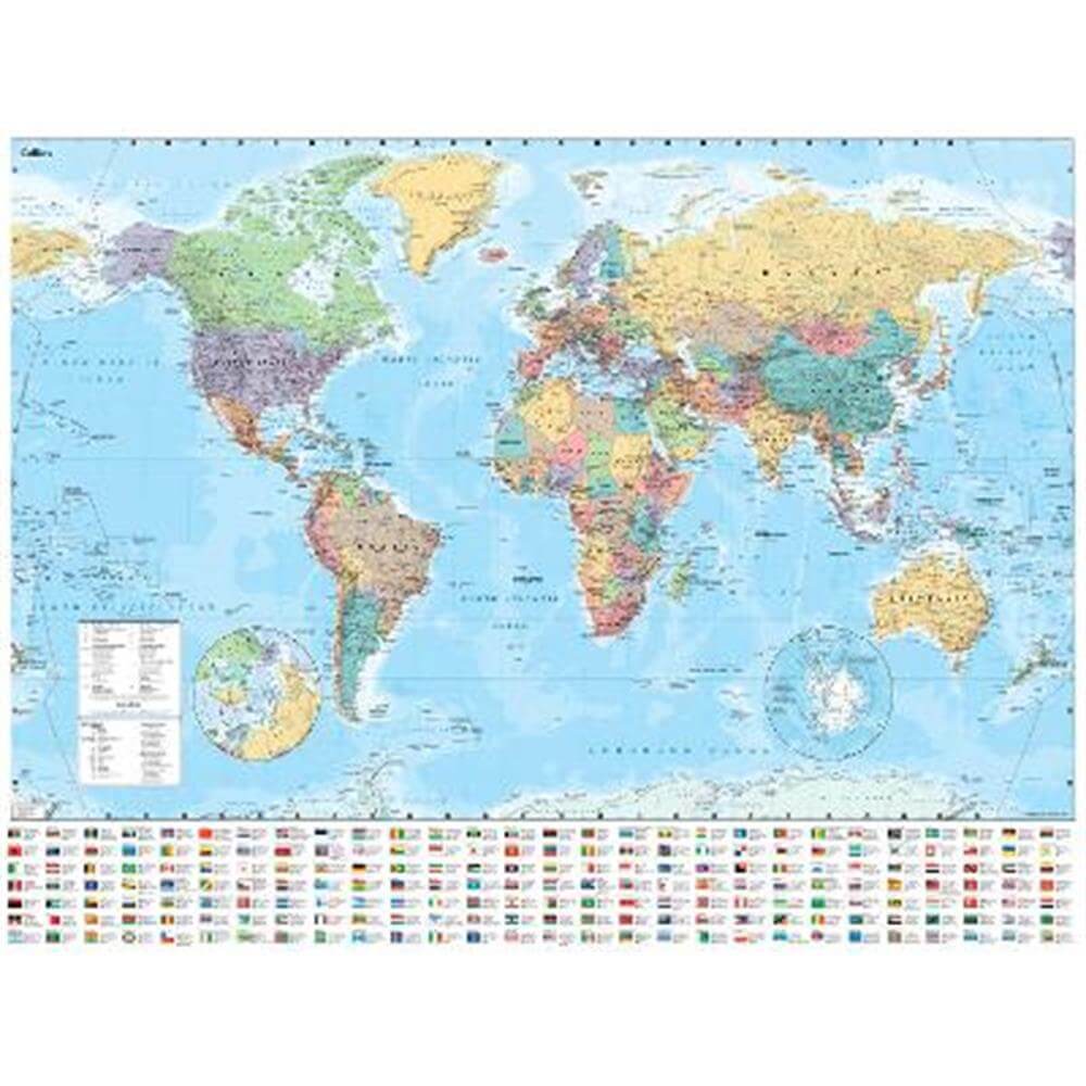 Collins World Wall Paper Map - Collins Maps